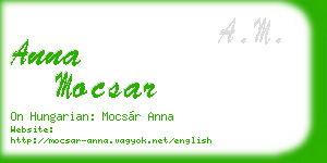 anna mocsar business card