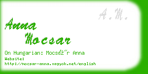 anna mocsar business card